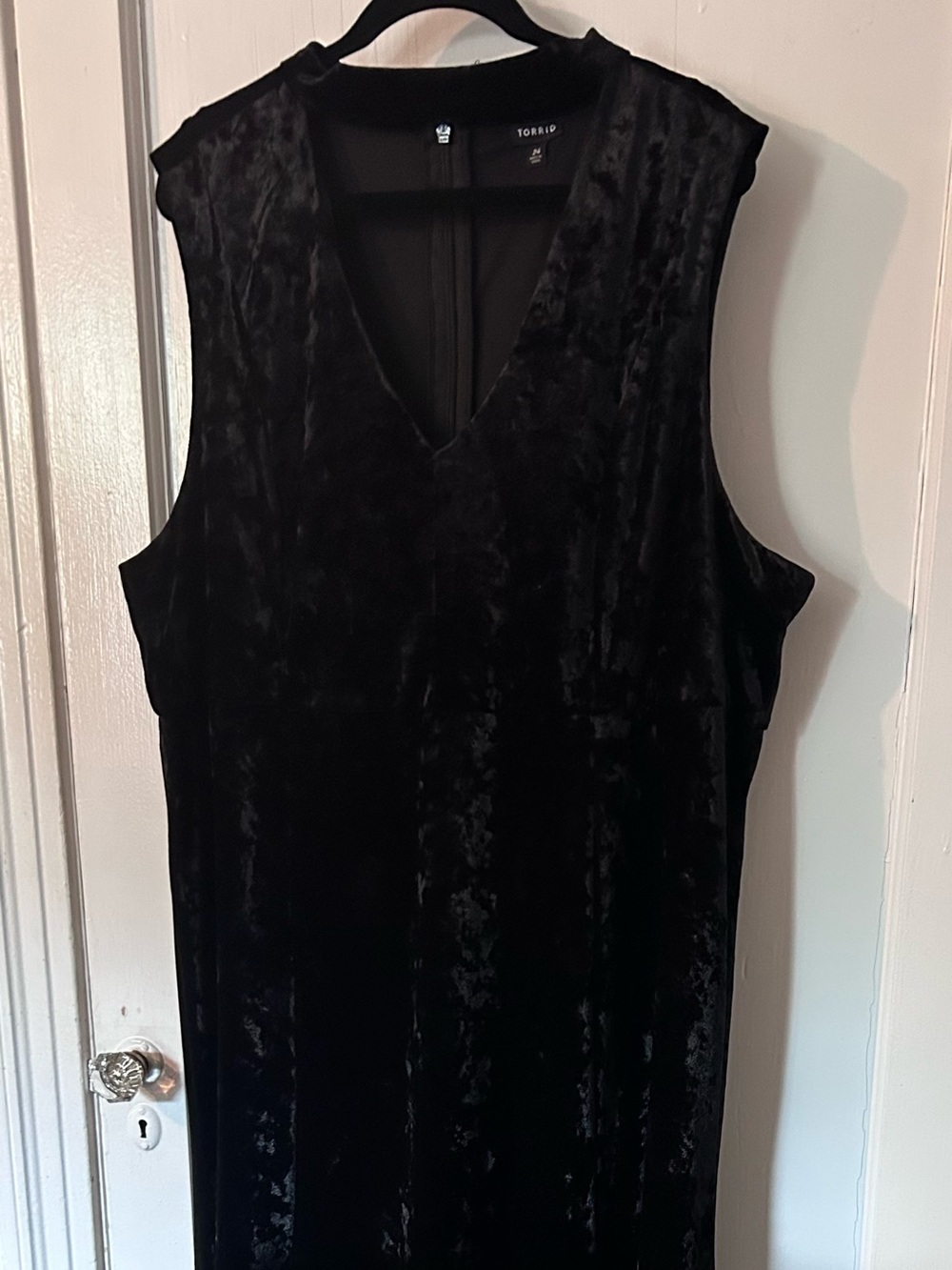 Torrid Black Velvet Sleeveless V-Neck Dress